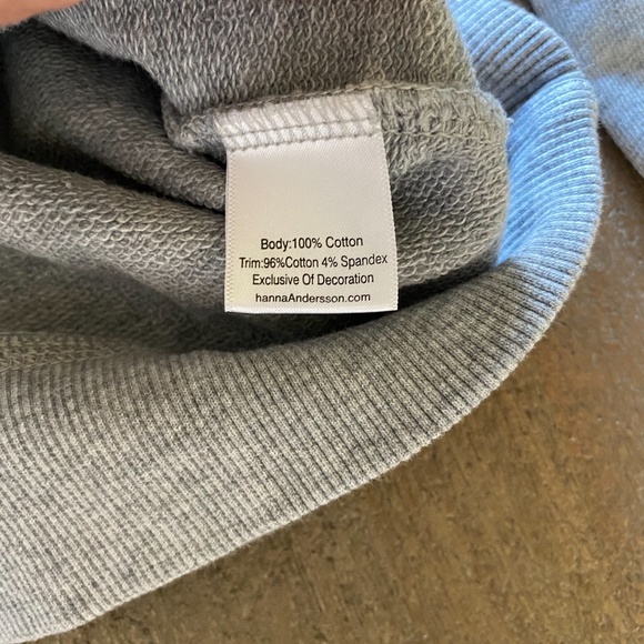 Hanna Andersson Unicorn Sweatshirt Gray Siz3 10 -e - Picture 4 of 6